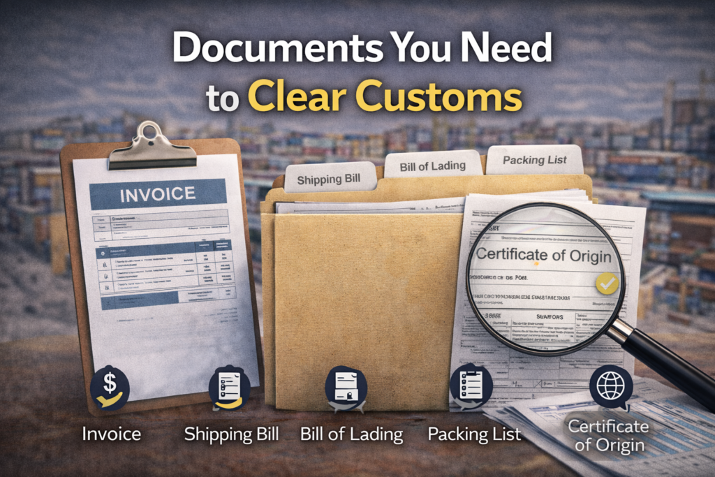 Documents You Need to Clear Customs infographic 