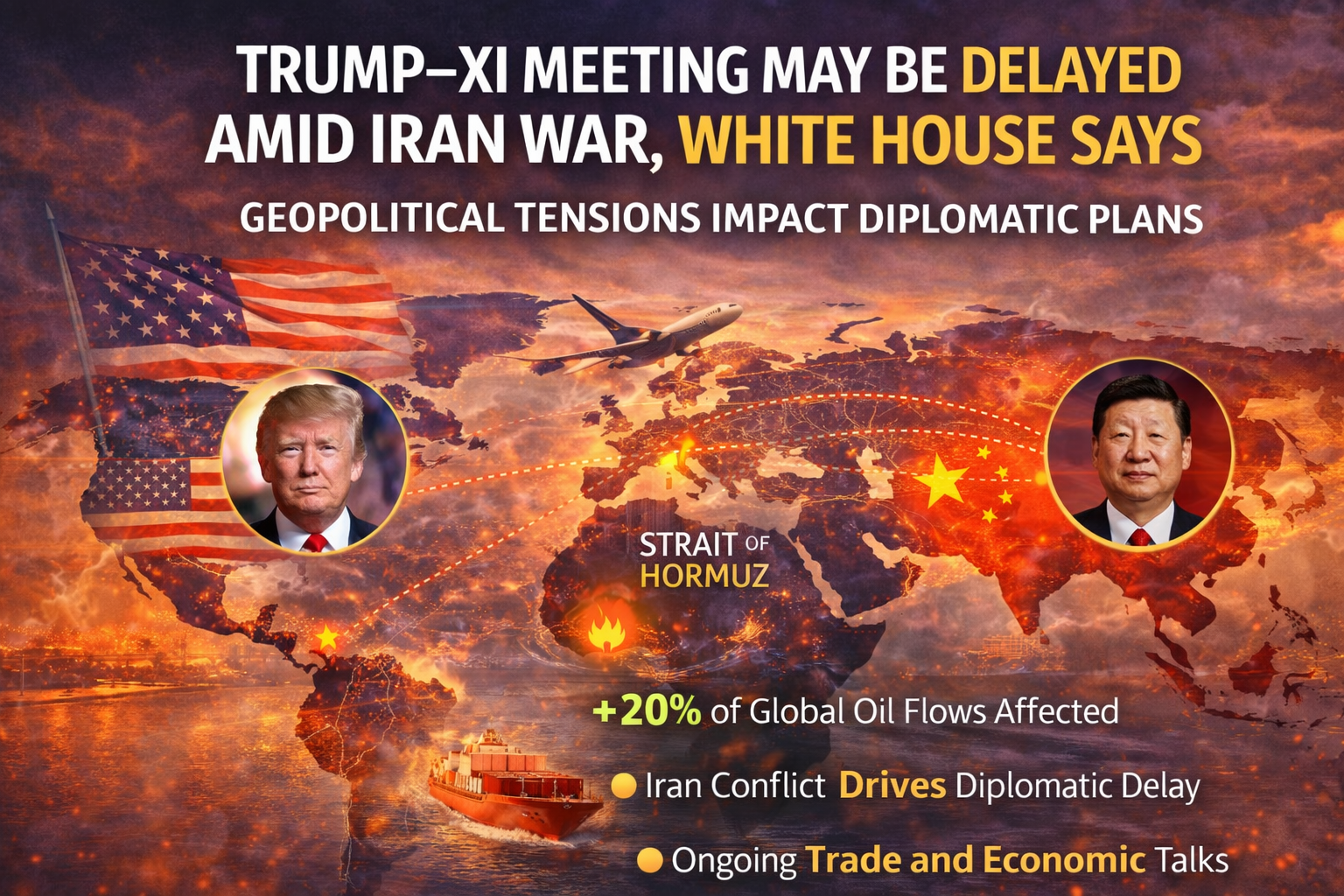 Trump–Xi Meeting May Be Delayed Amid Iran War, White House Says