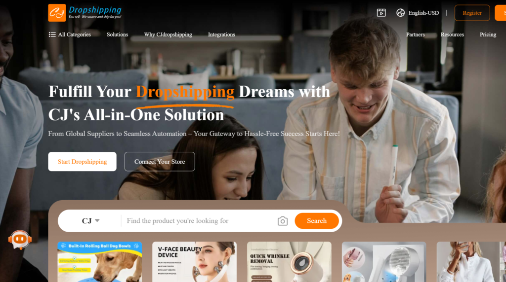 Home page of CJdropshipping.