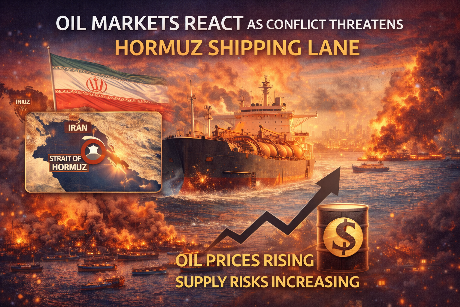 graphic image for news about Oil Markets React as Conflict Threatens Hormuz Shipping Lane