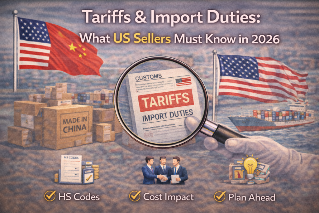 A graphic showing tariffs and import duties.