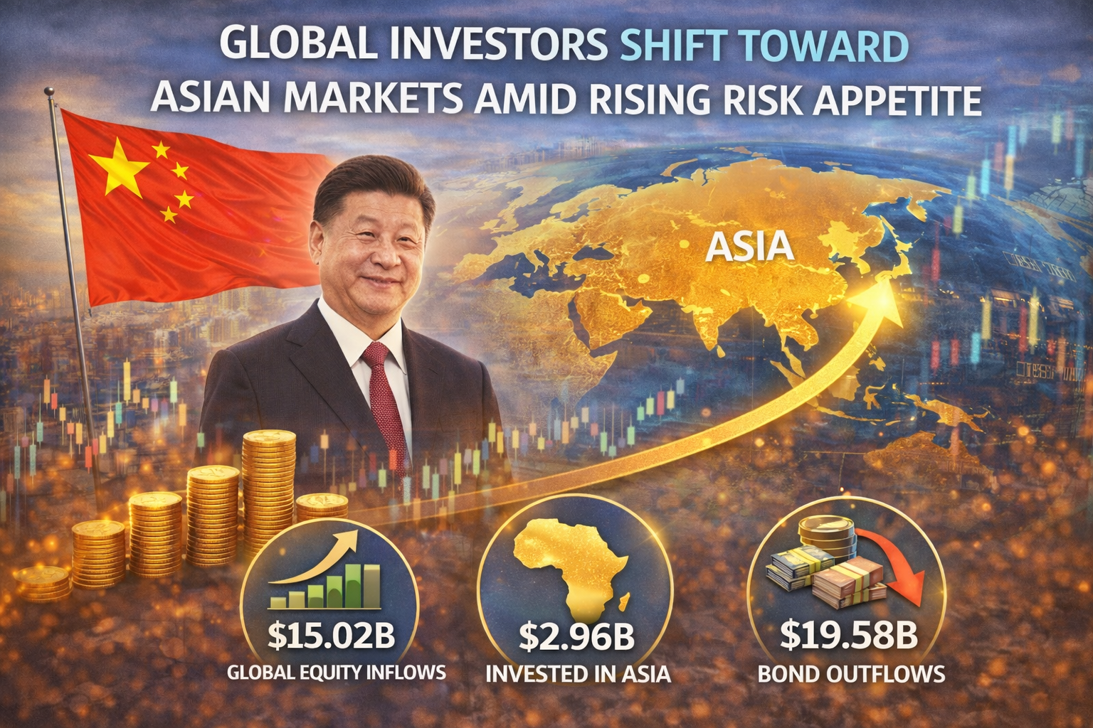 graphic image showing Global Investors Shift Toward Asian Markets Amid Rising Risk Appetite