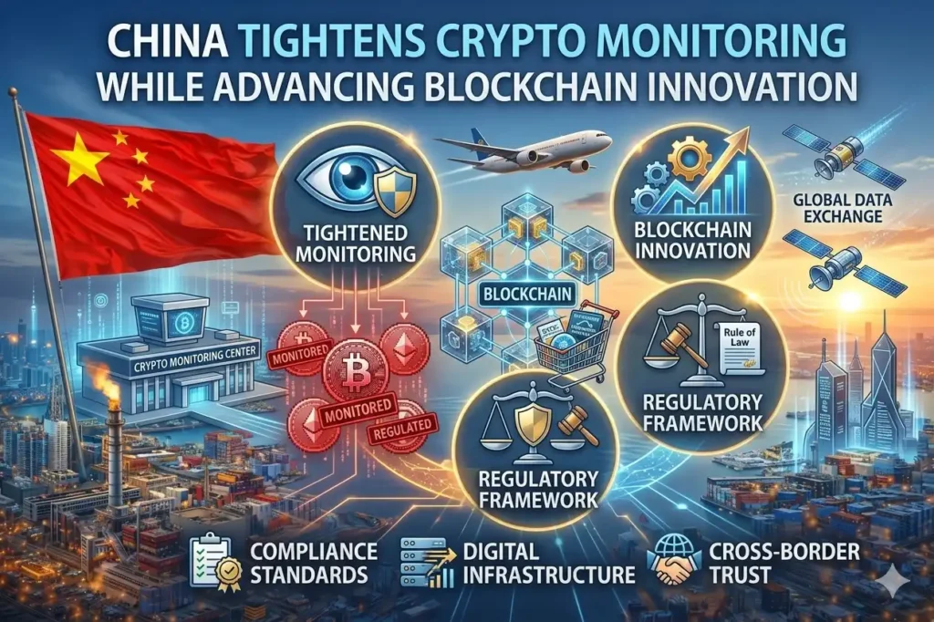 Graphic image shows China Targets 100 Trillion Yuan Services Economy in Major Policy Shift.