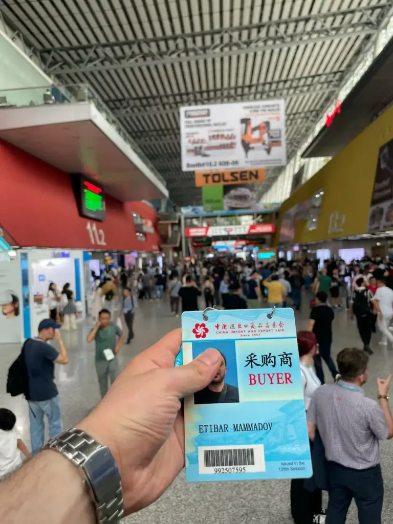 a buyer is holding a buyer badge at the canton fair 2026