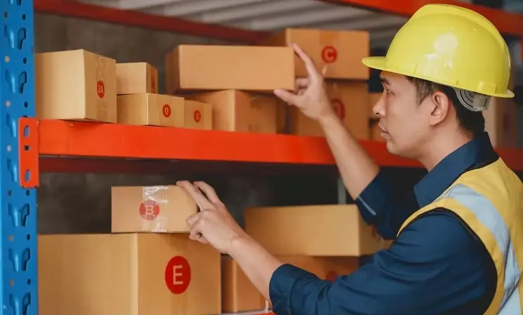 a person is doing Pre-Shipment Inspection
