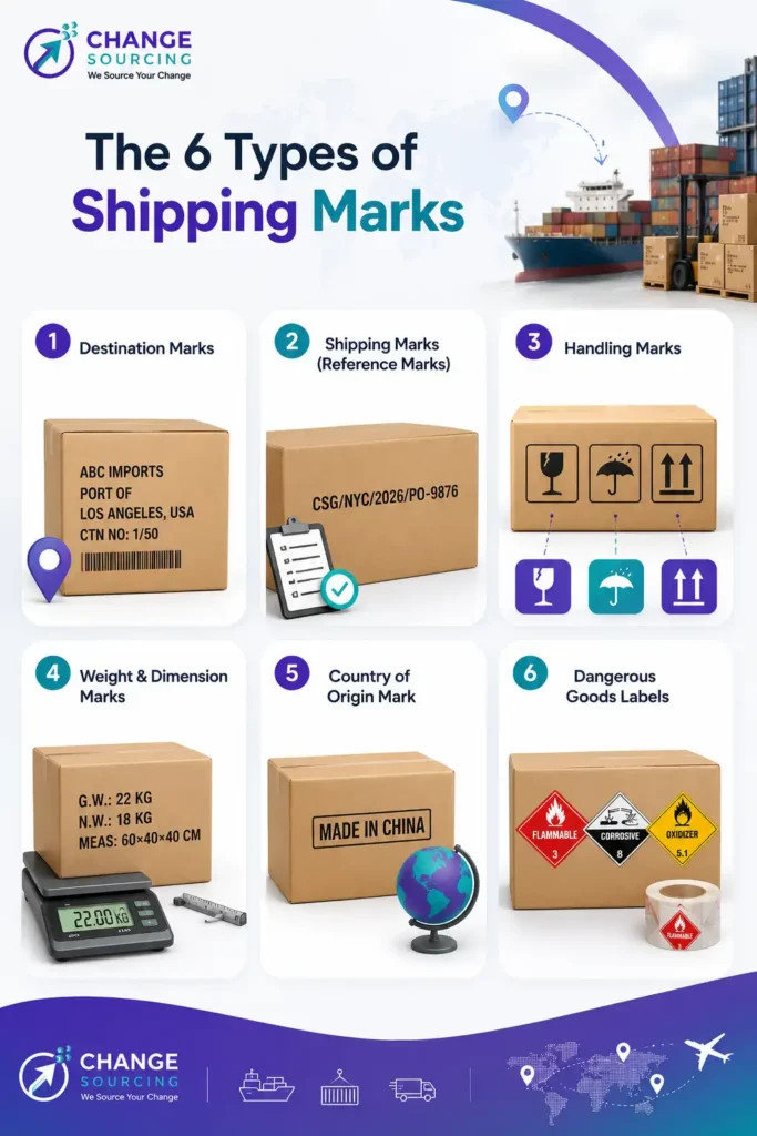 infographic image for types of shipping marks