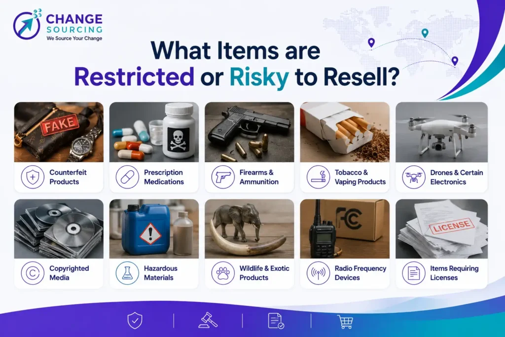 graphic image showing What Items are Restricted or Risky to Resell?
