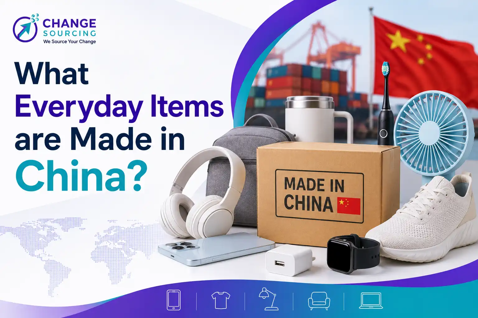 graphic image showing What Everyday Items are Made in China?