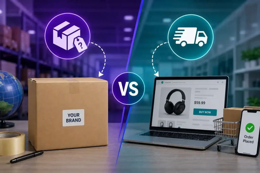Blind Shipping vs Drop Shipping infographic