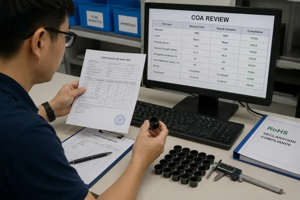 a person is reviewing Certificates and Compliance Documents