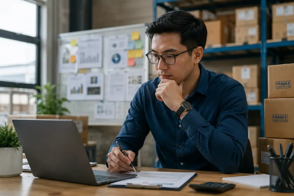 a person is working on laptop