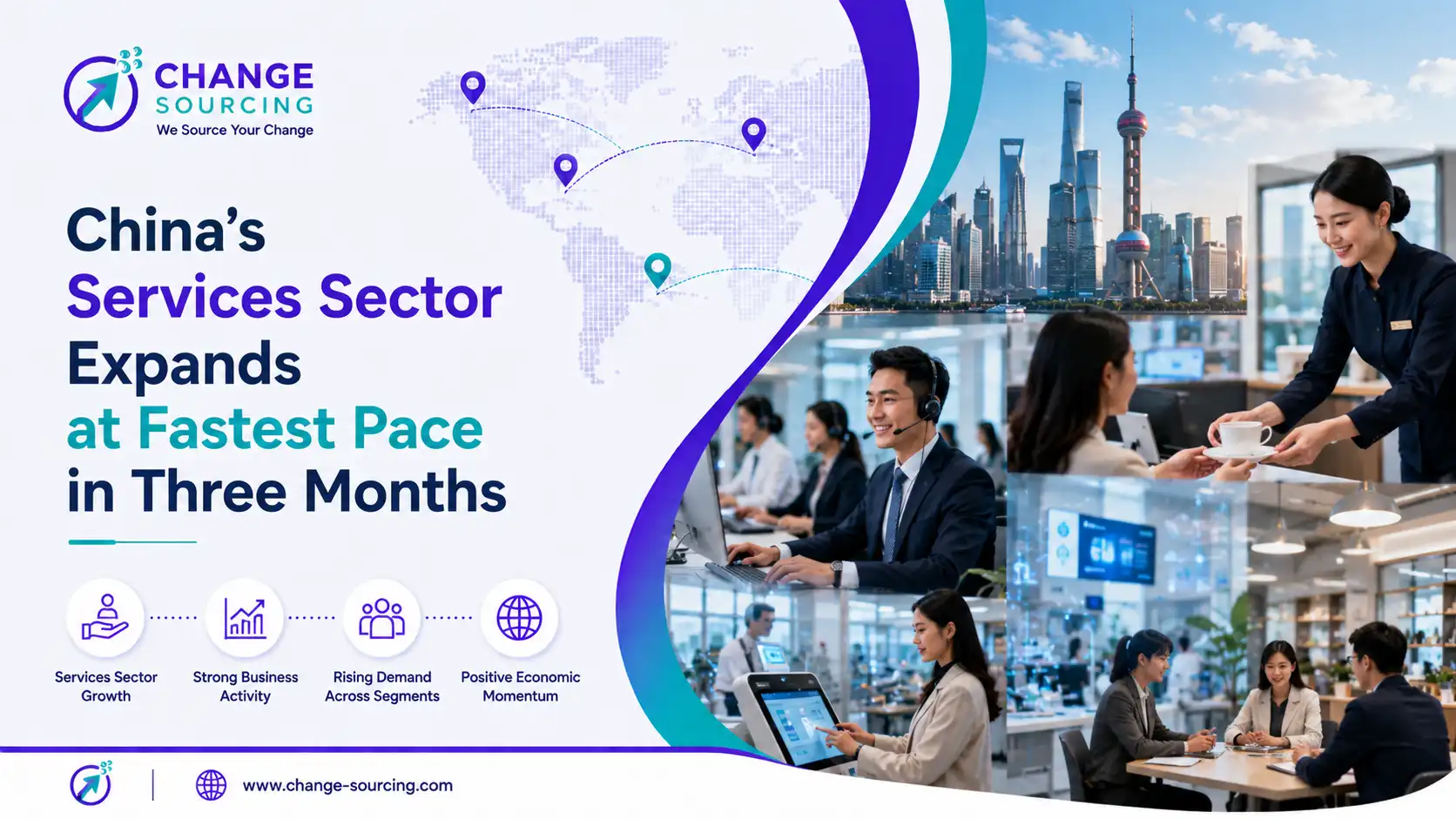 graphic image showing China’s Services Sector Expands at Fastest Pace in Three Months