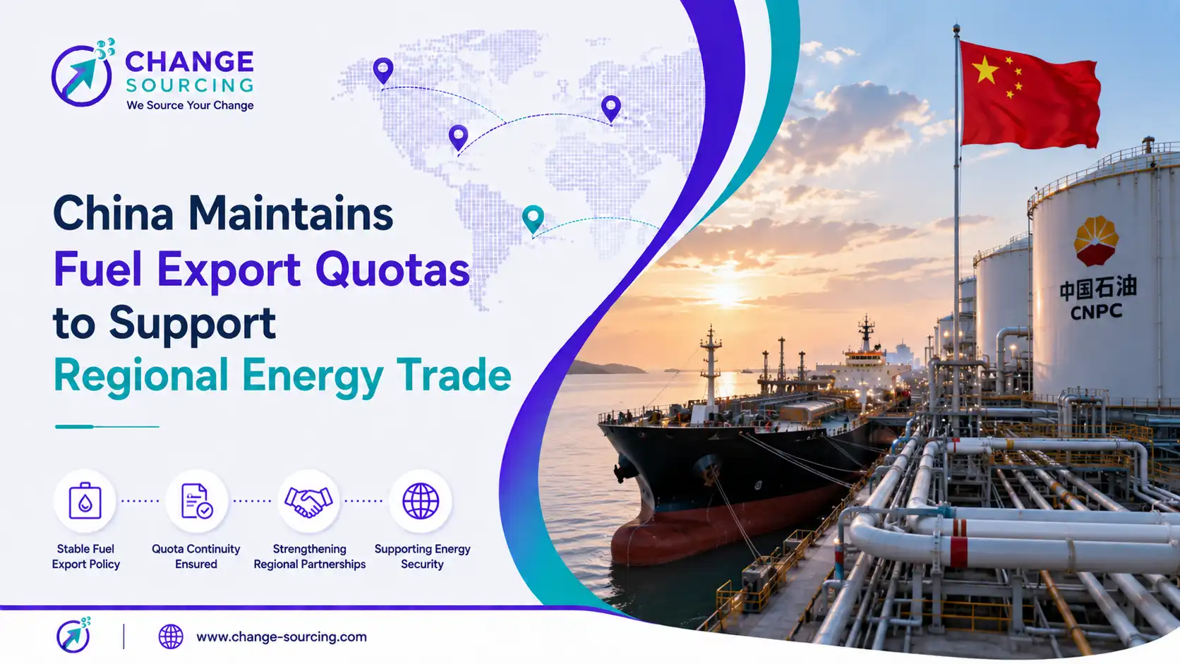 graphic image showing China Maintains Fuel Export Quotas to Support Regional Energy Trade