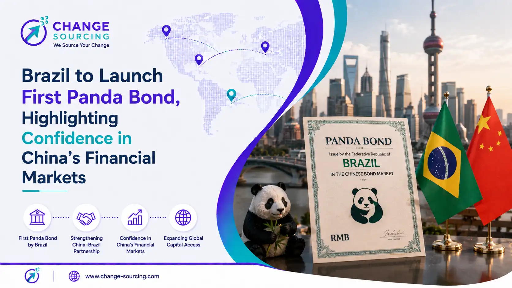 graphic image showing Brazil to Launch First Panda Bond, Highlighting Confidence in China’s Financial Markets
