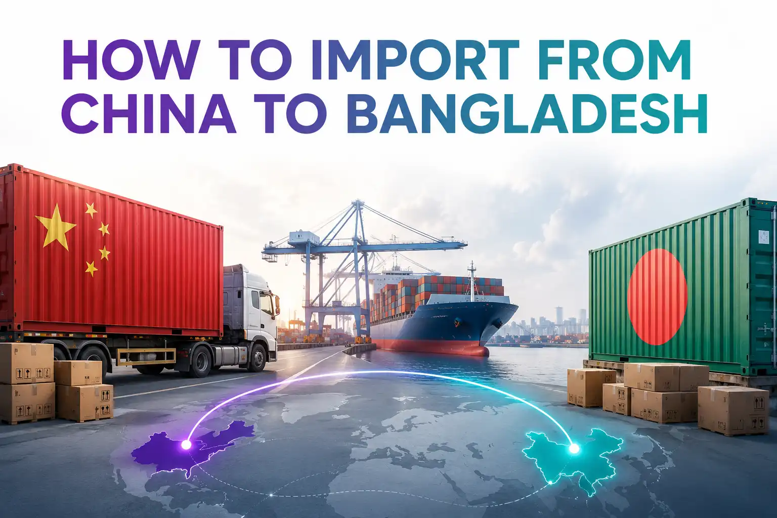 graphic image showing how to import from china to bangladesh