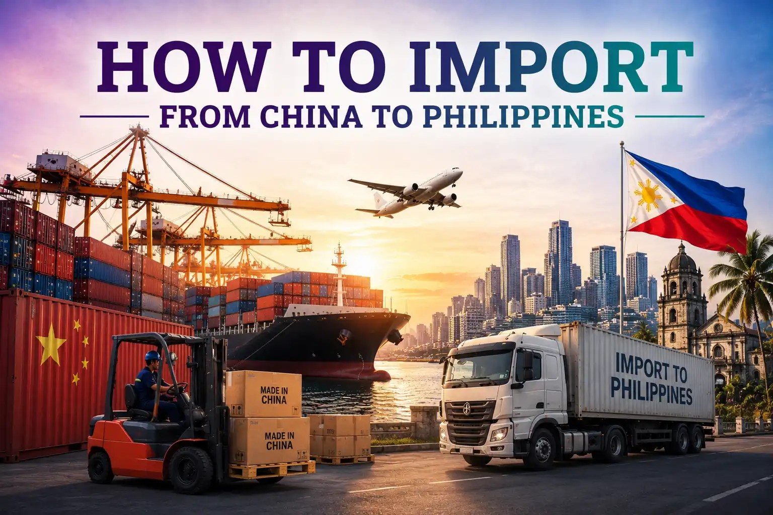 graphic image showing how to import from china to philippines