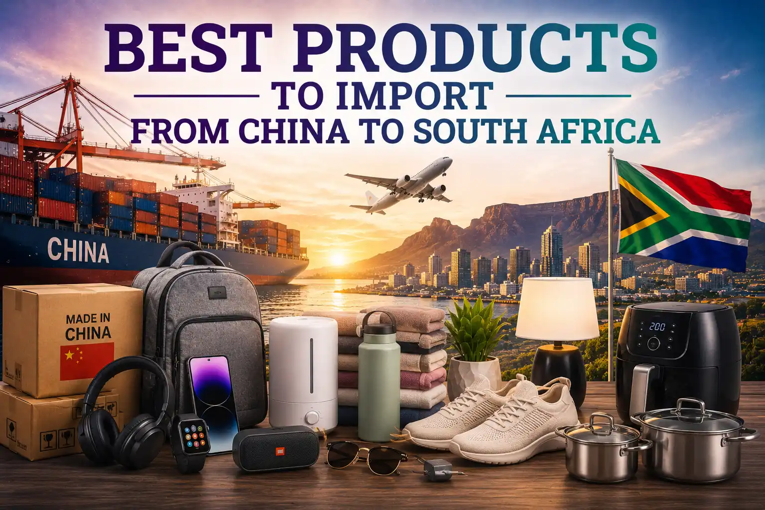 graphic image showing best products to import from china to south africa