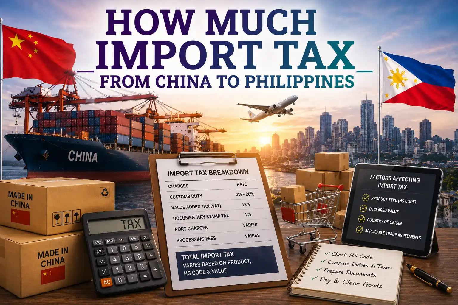 image showing how much import tax from china to philippines