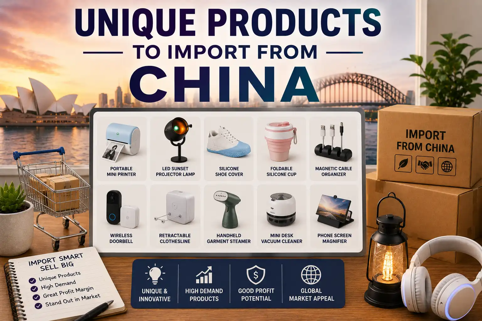 graphic image showing unique products to import from china