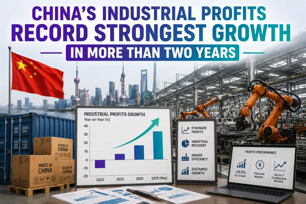 graphic image showing China’s Industrial Profits Record Strongest Growth in More Than Two Years