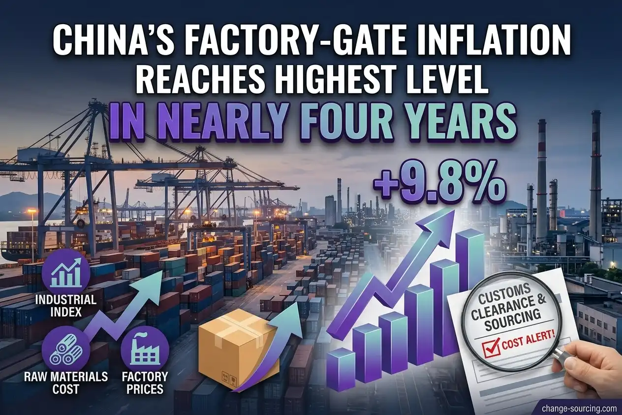 graphic image showing China’s Factory-Gate Inflation Reaches Highest Level in Nearly Four Years