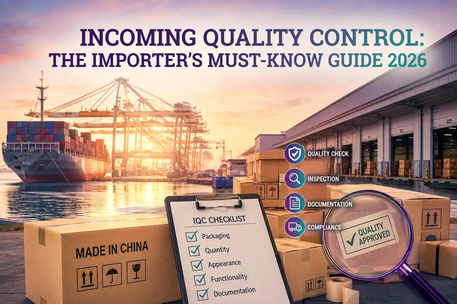 graphic image showing Incoming Quality Control: The Importer’s Must-Know Guide 2026