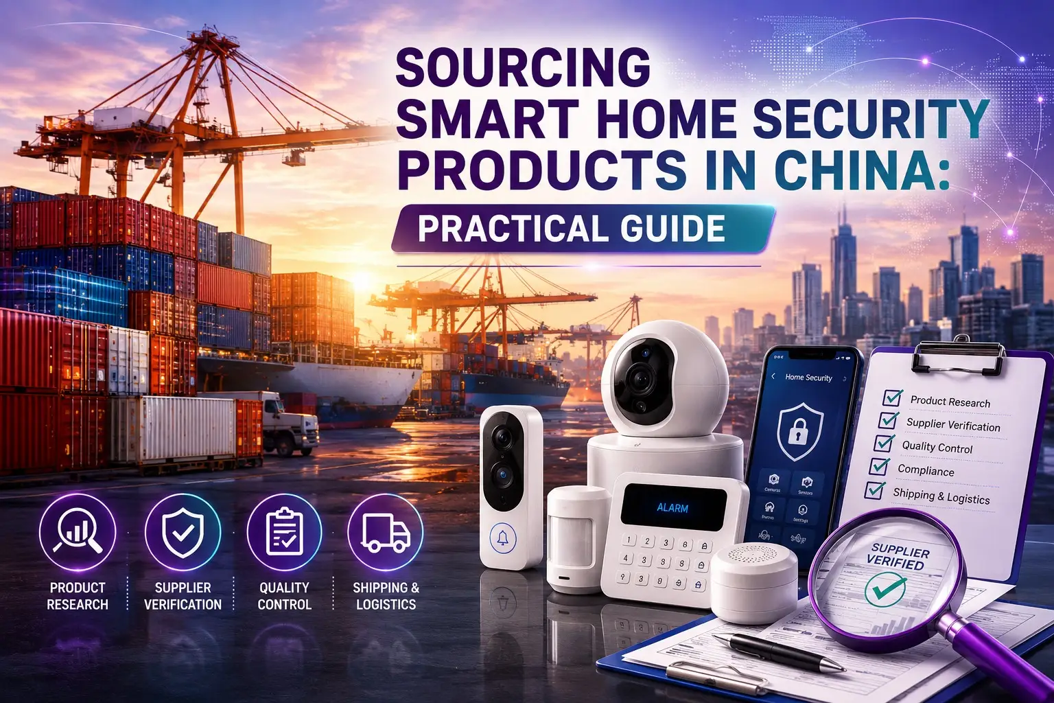 graphic image showing Sourcing Smart Home Security Products In China: Practical Guide