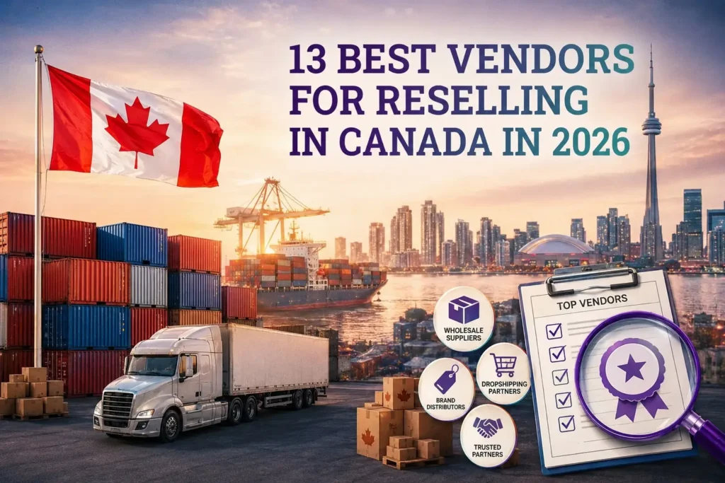 graphic image showing 13 Best Vendors for Reselling in Canada in 2026