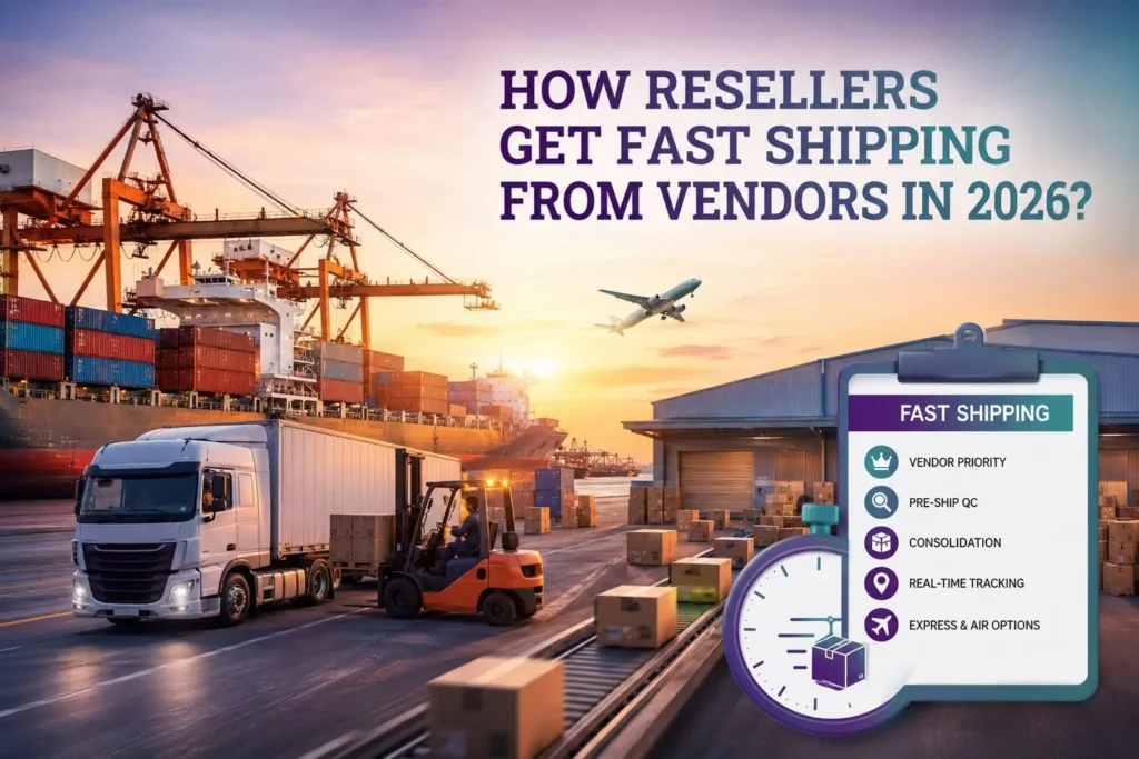 graphic image showing How Resellers Get Fast Shipping from Vendors in 2026?