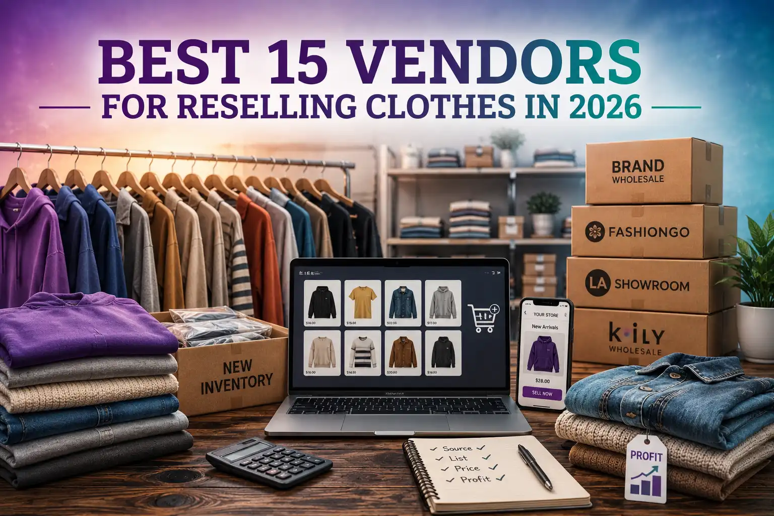 graphic image showing best vendors for reselling clothes