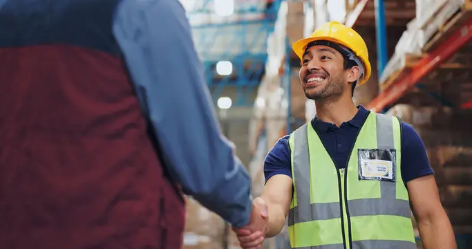 a person is shaking hand with the supplier