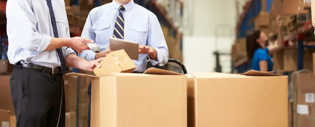 two persons is a warehouse