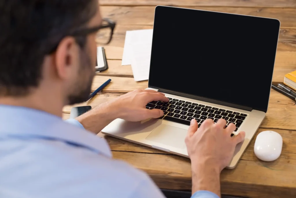 a person working on laptop
